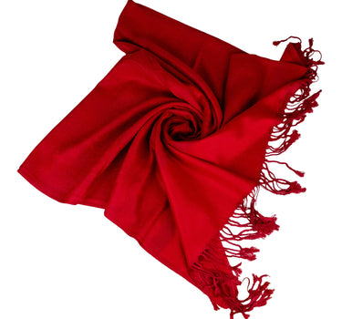 Halstuch aus Viscose - Stola Schal 185 x 70 cm | Dunkelrot