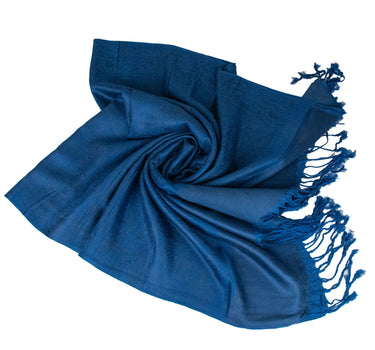 Halstuch aus Viscose - Stola Schal 185 x 70 cm | Jeansblau