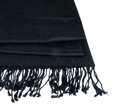 Halstuch aus Viscose - Stola Schal 185 x 70 cm | Schwarz