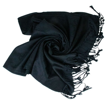Halstuch aus Viscose - Stola Schal 185 x 70 cm | Schwarz