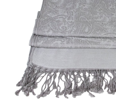 Halstuch aus Viscose - Stola Schal 185 x 70 cm | Silbergrau