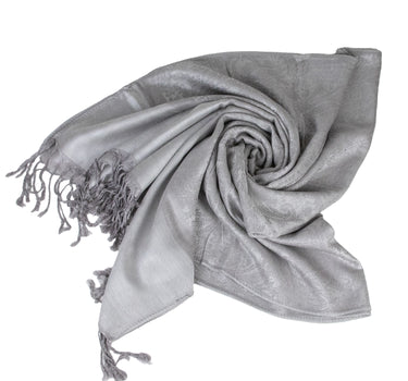 Halstuch aus Viscose - Stola Schal 185 x 70 cm | Silbergrau