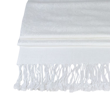 Halstuch aus Viscose - Stola Schal 185 x 70 cm | Weiß