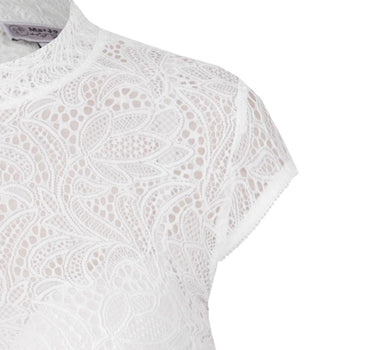 MarJo Dirndlbluse "Eberfing" Kurzarm | Offwhite