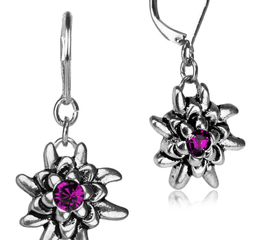 LUISIA® Edelweiß Ohrhänger "Emilia" mit Kristallen von Swarovski® | Fuchsia / Pink - Ohrringe