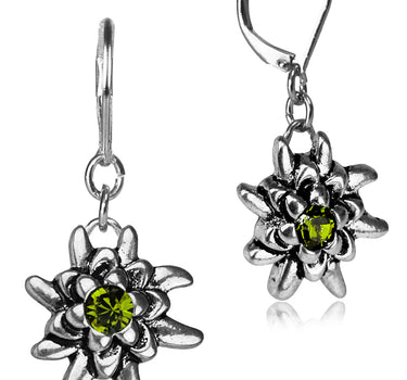 LUISIA® Edelweiß Ohrhänger "Emilia" mit Kristallen von Swarovski® | Olivgrün - Ohrringe