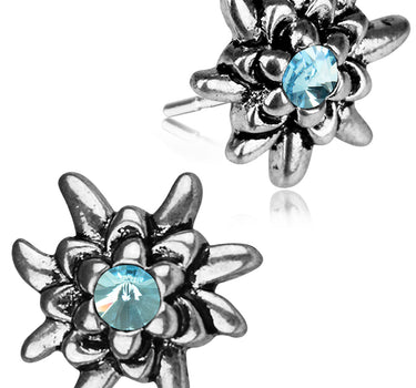 LUISIA® Edelweiß Ohrstecker "Emilia" mit Kristallen von Swarovski® | Aquamarine / Hellblau