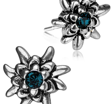 LUISIA® Edelweiß Ohrstecker "Emilia" mit Kristallen von Swarovski® | Montana / Ozeanblau