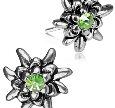 LUISIA® Edelweiß Ohrstecker "Emilia" mit Kristallen von Swarovski® | Peridot / Apfelgrün