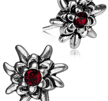 LUISIA® Edelweiß Ohrstecker "Emilia" mit Kristallen von Swarovski® | Siam / Dunkelrot