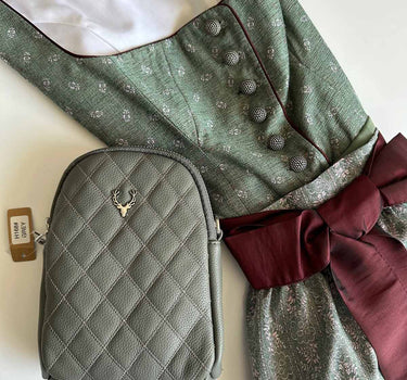 Trachten Handtasche "Emma" - Dirndl Umhängetasche | Dunkelgrau