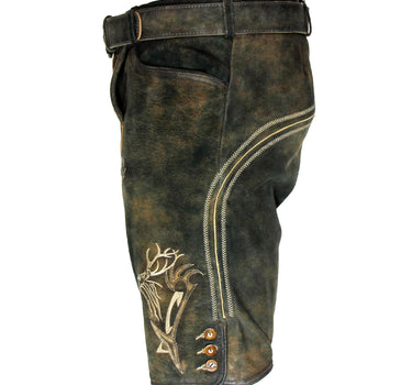 MADDOX Kurze Herren Lederhose "Felixsee" mit Gürtel | Antik H. Schiefer