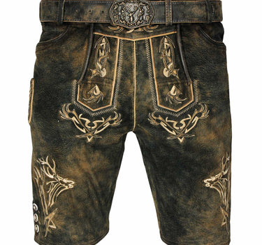 MADDOX Kurze Herren Lederhose "Felixsee" mit Gürtel | Antik H. Schiefer