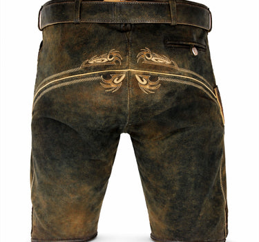 MADDOX Kurze Herren Lederhose "Felixsee" mit Gürtel | Antik H. Schiefer