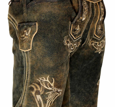 MADDOX Kurze Herren Lederhose "Felixsee" mit Gürtel | Antik H. Schiefer