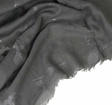 Trachten Halstuch Schal Uni mit Glitter Hirsch | Dunkelgrau