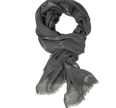 Trachten Halstuch Schal Uni mit Glitter Hirsch | Dunkelgrau