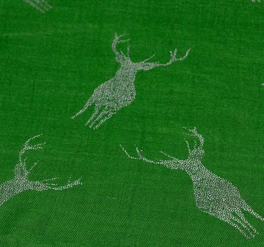 Trachten Halstuch Schal Uni mit Glitter Hirsch | Grün