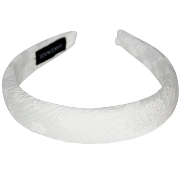 Haarreif "Marita" mit Blumenmuster | Weiß