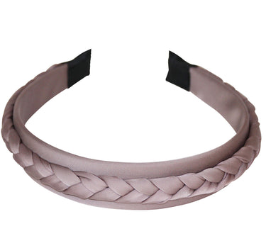 Haarreif "Rabea" mit Flechtzopf | Steingrau