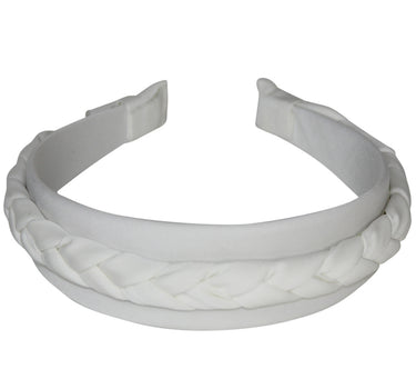 Haarreif "Rabea" mit Flechtzopf | Weiß