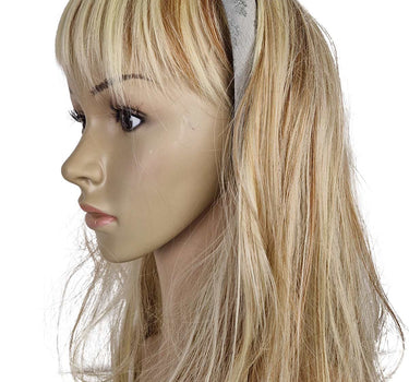 Haarreif "Marita" mit Blumenmuster | Grau