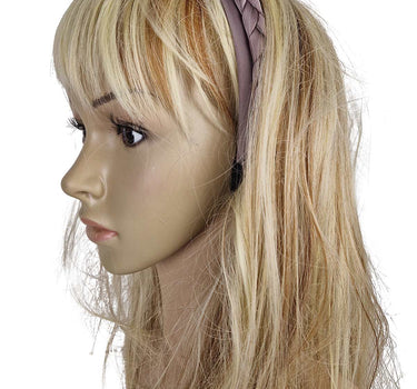 Haarreif "Rabea" mit Flechtzopf | Steingrau