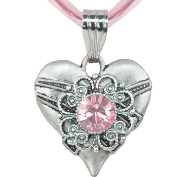 LUISIA® Halskette "Paula" mit Herzanhänger und Kristallen von Swarovski® | Rosa