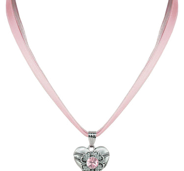 LUISIA Halskette "Paula" mit Herzanhänger und Kristallen von Swarovski | Rosa