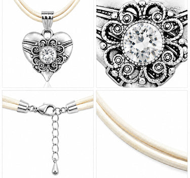 LUISIA® Halskette "Paula" mit Kristallen von Swarovski® | Creme