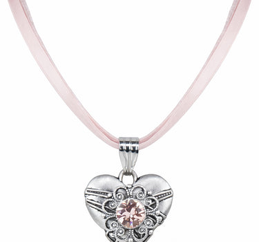 LUISIA® Halskette "Paula" - Herzanhänger und Premium Kristall | Rosa