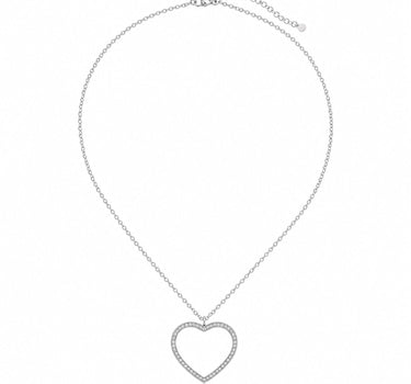 LUISIA Edelstahl Halskette 80+5 cm Silber mit Anhänger | Herz mit Zirkonia