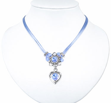 LUISIA® Halskette "Chiara" Herzblüte - Kristalle von Swarovski® | Taubenblau