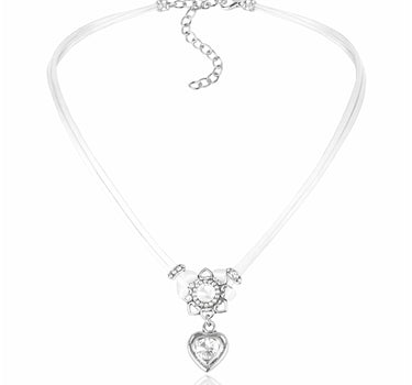 LUISIA® Halskette "Chiara" Herzblüte - Kristalle von Swarovski® | Weiß