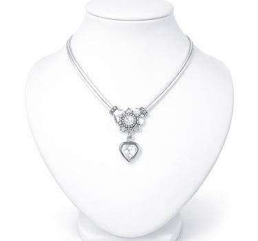 LUISIA® Halskette "Chiara" Herzblüte - Kristalle von Swarovski® | Weiß