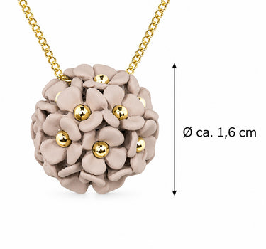 LUISIA® Halskette "Mia" mit Blüten Kugel - 16 Karat vergoldet | Altrosa