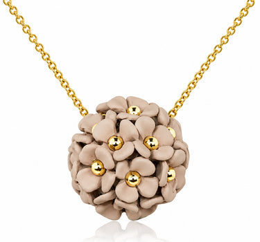 LUISIA® Halskette "Mia" mit Blüten Kugel - 16 Karat vergoldet | Altrosa