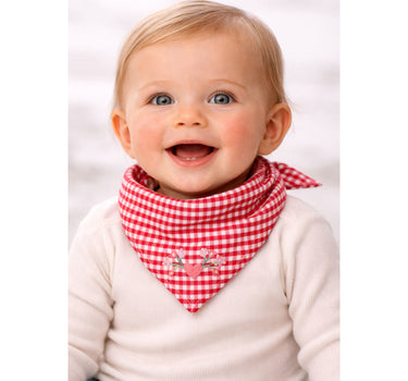 BONDI Baby Mädchen Halstuch Dreieckstuch 87001 | Rot Weiß kariert