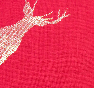 Trachten Halstuch Schal Uni mit Glitter Hirsch | Rot