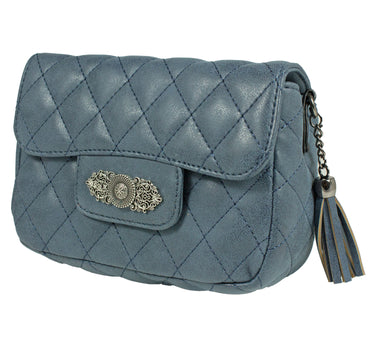 Gesteppte Handtasche "Alessia" mit Applikation | Dunkelblau