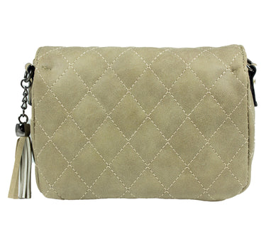 Gesteppte Handtasche "Alessia" mit Applikation | Taupe
