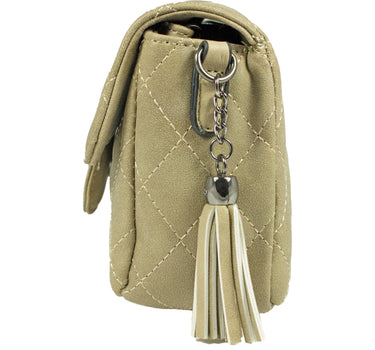 Gesteppte Handtasche "Alessia" mit Applikation | Taupe