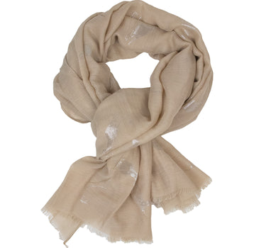 Trachten Halstuch Schal Uni mit Glitter Hirsch | Hellbraun