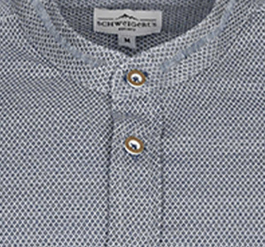 MADDOX Herren Trachtenhemd - Hemd-111 | Blau - Baumwolle Seide