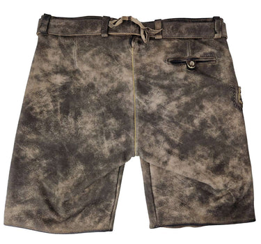MADDOX Kurze Lederhose "Urgsee" mit Hirschstickerei | Marmor