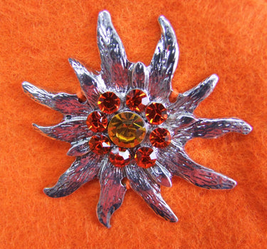 Herz Trachten Handtasche mit Edelweiß | Orange