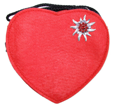 Herz Trachten Handtasche mit Edelweiß | Rot