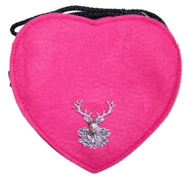 Herz Trachten Handtasche mit Hirsch | Pink