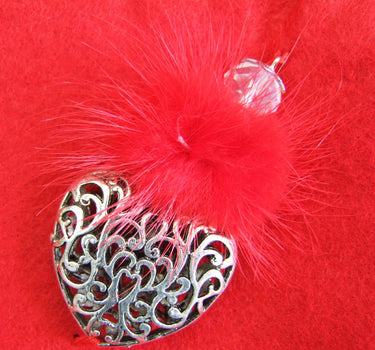 Herz Trachten Handtasche mit Herzanhänger | Rot