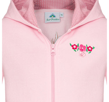 Isar-Trachten Mädchen Sweatshirt Hoodie mit Stickerei 57303 | Rosa